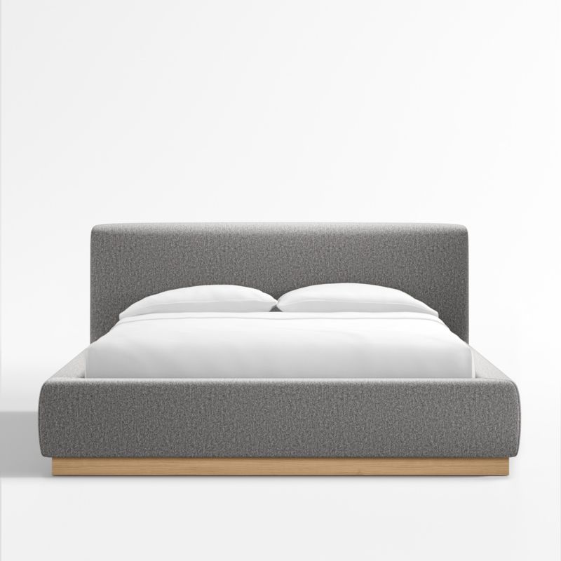 Gather Dove Upholstered Queen Bed + Reviews | Crate & Barrel