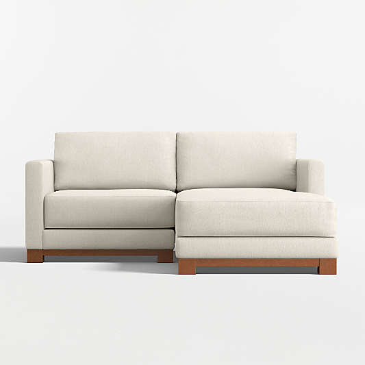 Gather Wood Base 2-Piece Small Space Sectional Sofa with Chaise Lounge