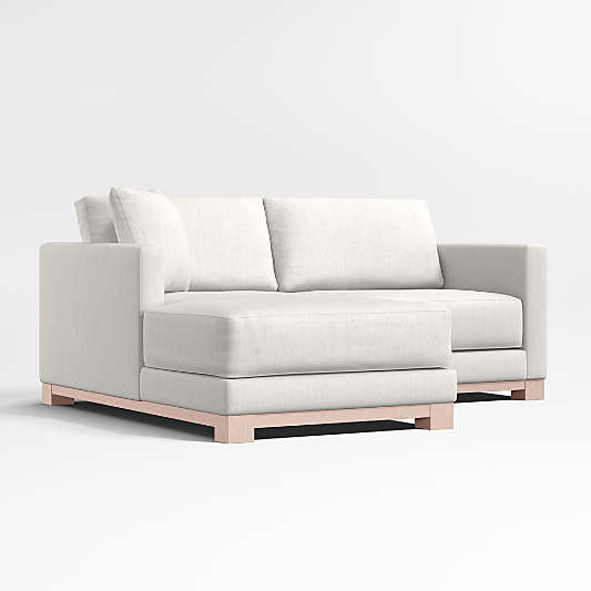 Gather Wood Base 2-Piece Chaise Sectional Sofa