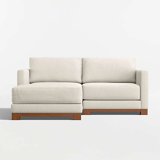 Gather Wood Base 2-Piece Small Space Sectional Sofa with Chaise Lounge