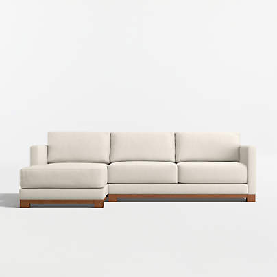 Gather Wood Base 2-Piece Sectional Sofa with Chaise Lounge