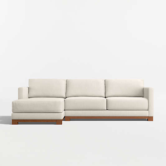 Gather Wood Base 2-Piece Sectional Sofa with Chaise Lounge
