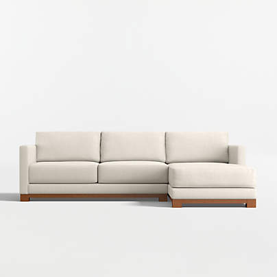Gather Wood Base 2-Piece Sectional Sofa with Chaise Lounge