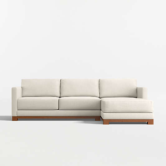 Gather Wood Base 2-Piece Sectional Sofa with Chaise Lounge