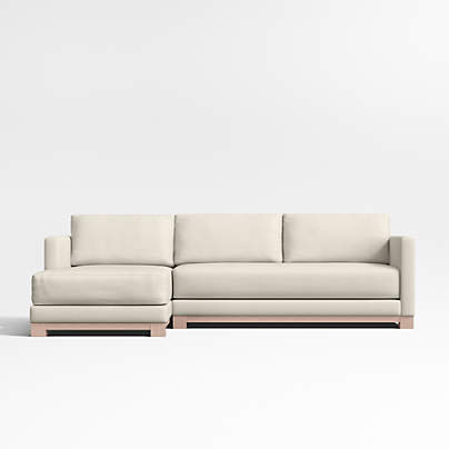 Gather Wood Base Bench 2-Piece Sectional Sofa