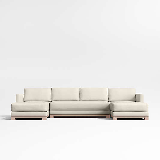 Gather Wood Base 3-Piece U-Shaped Sectional Sofa