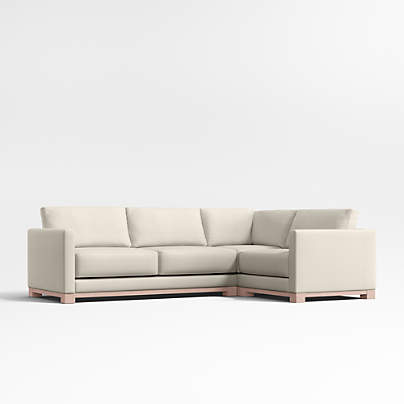 Gather Wood Base 3-Piece Corner Sectional Sofa