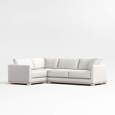 Gather Wood Base 3-Piece Corner Sectional Sofa