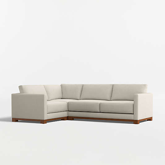 Gather Wood Base 3-Piece L-Shaped Sectional Sofa