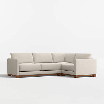 Gather Wood Base 3-Piece L-Shaped Sectional Sofa