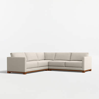 Gather Wood Base 3-Piece L-Shaped Sectional Sofa
