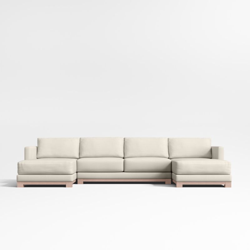 Gather Wood Base 3-Piece U-Shaped Sectional Sofa