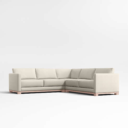 Gather Wood Base 3-Piece L-Shaped Sectional Sofa