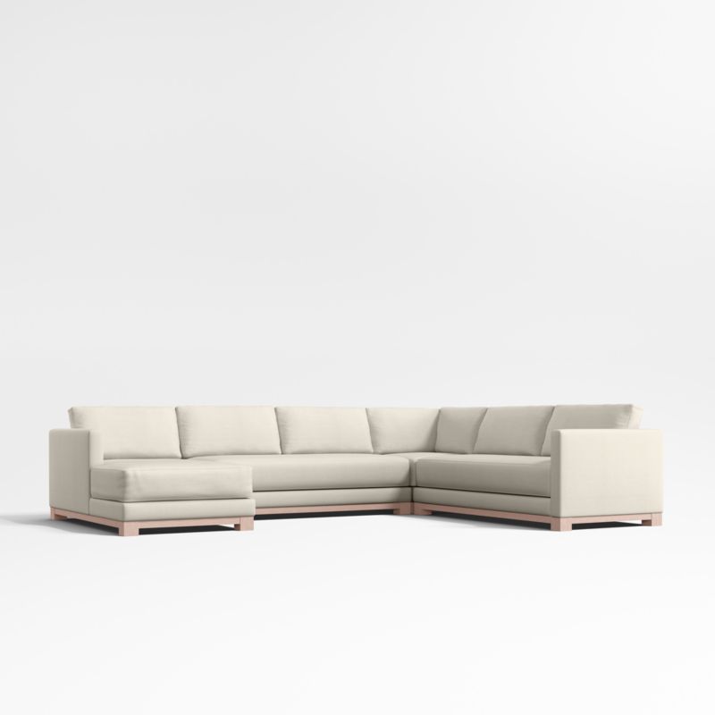 Gather Wood Base Bench 4-Piece U-Shaped Sectional Sofa - image 0 of 12