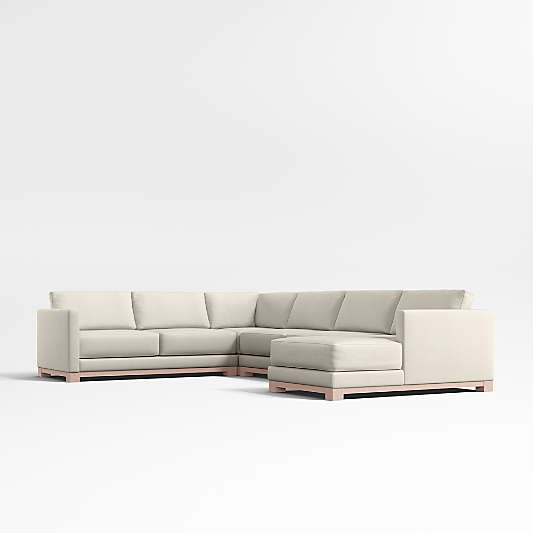 Gather Wood Base 4-Piece Corner Sectional Sofa