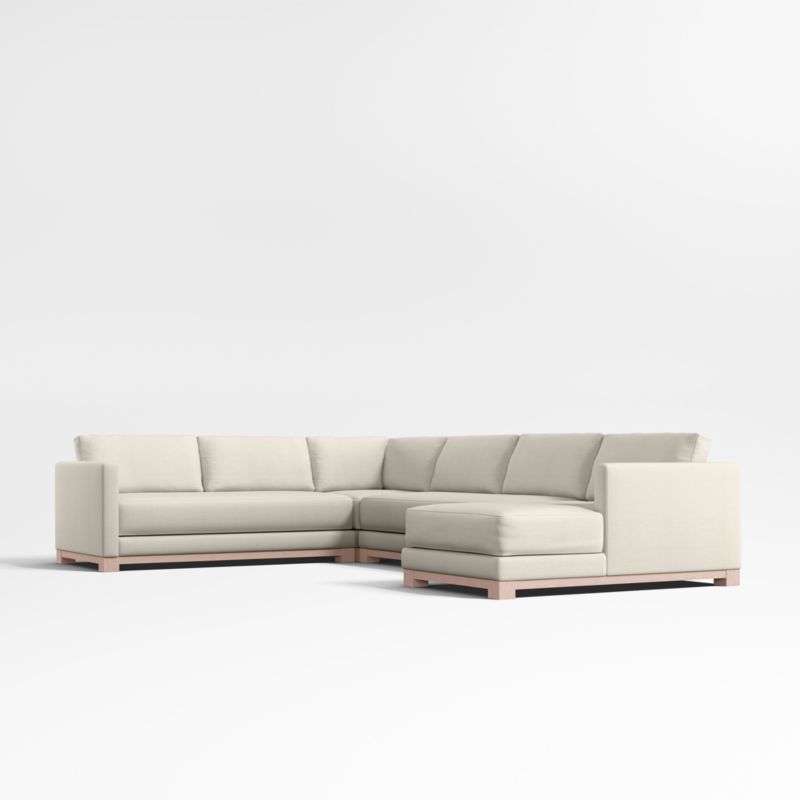 Gather Wood Base Bench 4-Piece U-Shaped Sectional Sofa - image 1 of 14