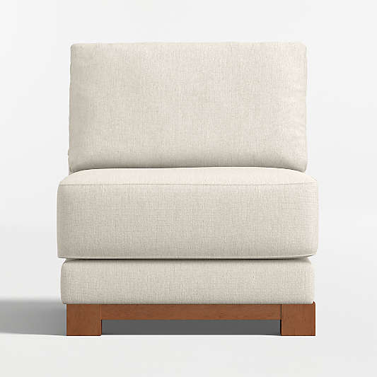Gather Wood Base Armless Chair Sectional Piece
