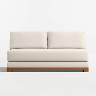 Gather 2-Seat Wood Base Armless Sofa