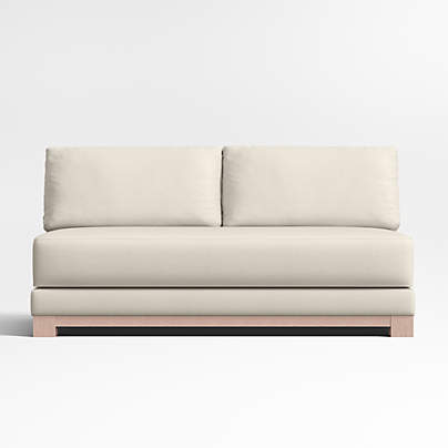 Gather 2-Seat Wood Base Armless Sofa