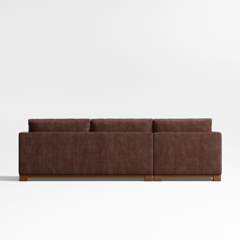 Gather Wood Base Leather 2-Piece Chaise Sectional Sofa - image 5 of 7