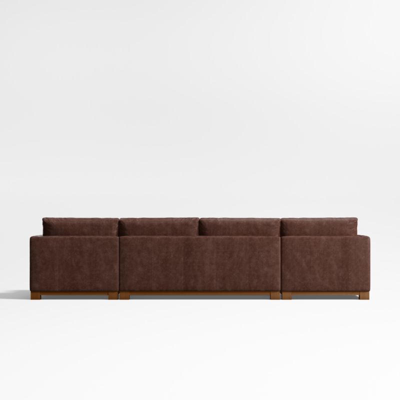 Gather Wood Base Leather 3-Piece Double-Chaise Sectional Sofa - image 5 of 7