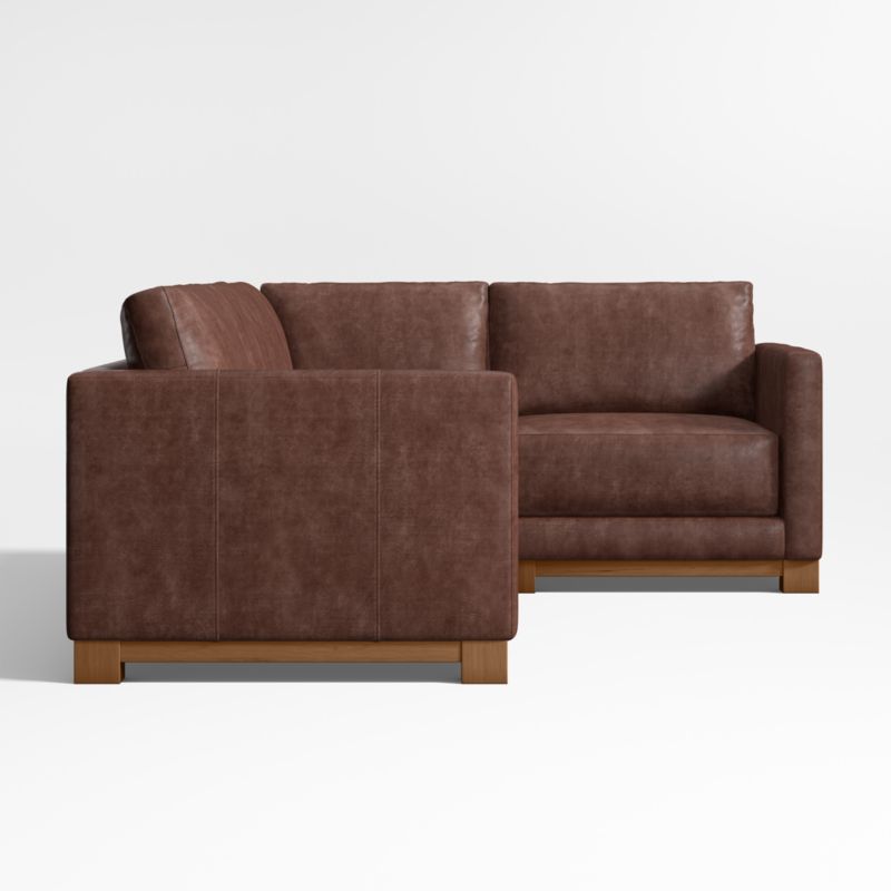 Gather Wood Base Leather 3-Piece L-Shaped Sectional Sofa - image 4 of 7