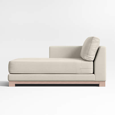 Gather Wood Base Left-Arm Chaise Lounge Sectional Piece