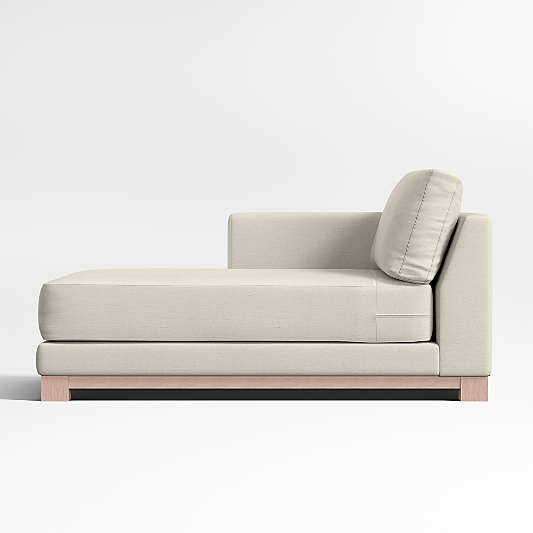 Gather Wood Base Left-Arm Chaise Lounge Sectional Piece