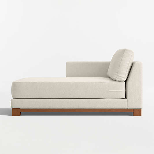 Gather Wood Base Left-Arm Chaise Lounge Sectional Piece