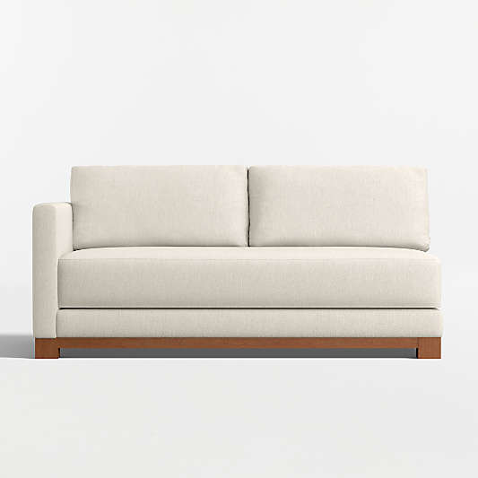 Gather Wood Base Left-Arm Bench Sofa Sectional Piece