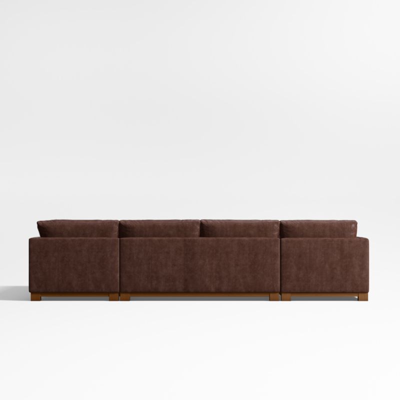 Gather Wood Base Leather 4-Piece Corner Sectional Sofa with Chaise Lounge - image 5 of 7