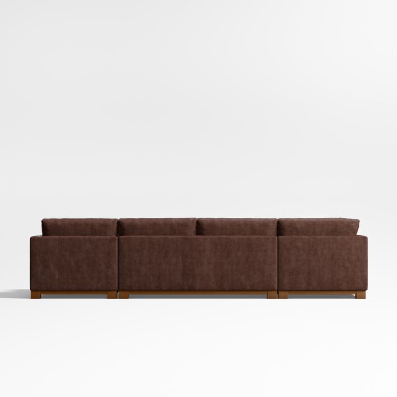 Gather Wood Base Leather 4-Piece Corner Sectional Sofa with Chaise Lounge - image 5 of 7