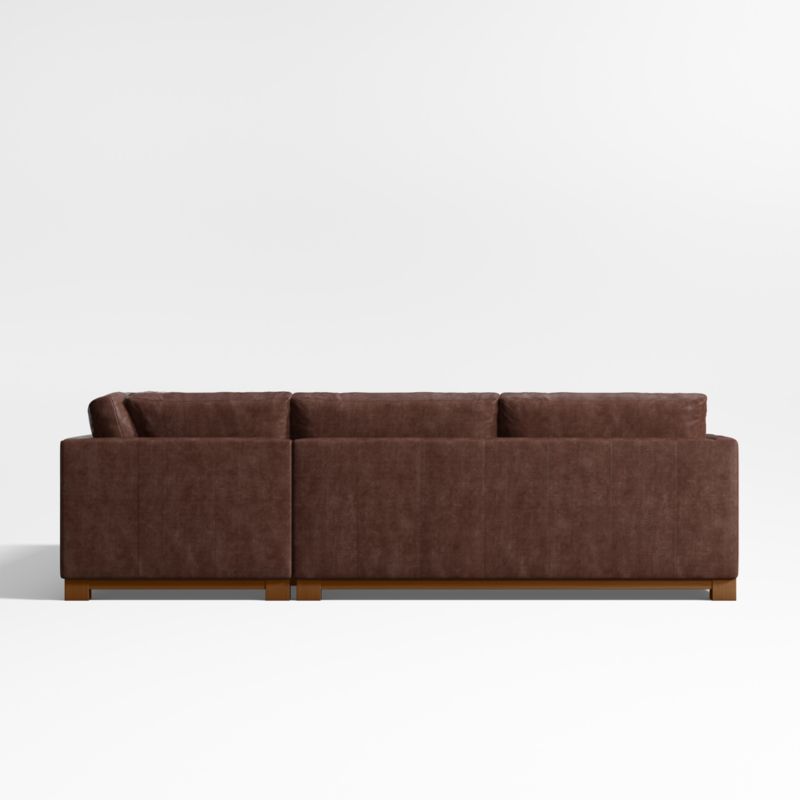 Gather Wood Base Leather 4-Piece Corner Sectional Sofa with Chaise Lounge - image 4 of 7