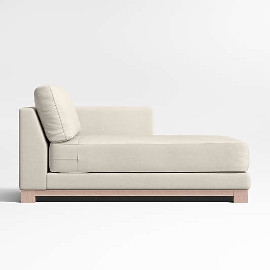 Gather Wood Base Right-Arm Chaise Lounge Sectional Piece