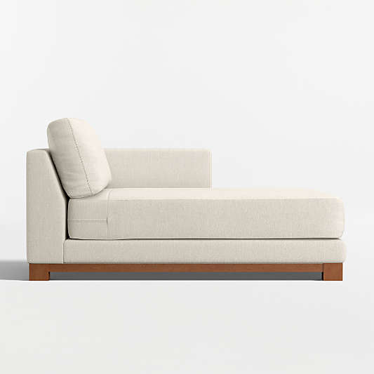 Gather Wood Base Right-Arm Chaise Lounge Sectional Piece