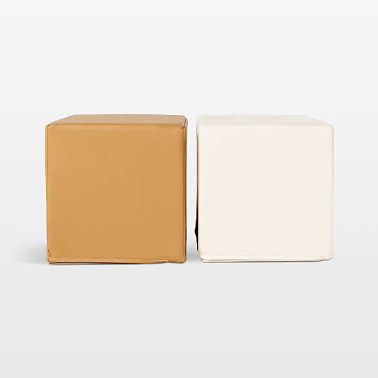 Gathre Camel Brown and Ivory Vegan Leather Toddler Play Cubes