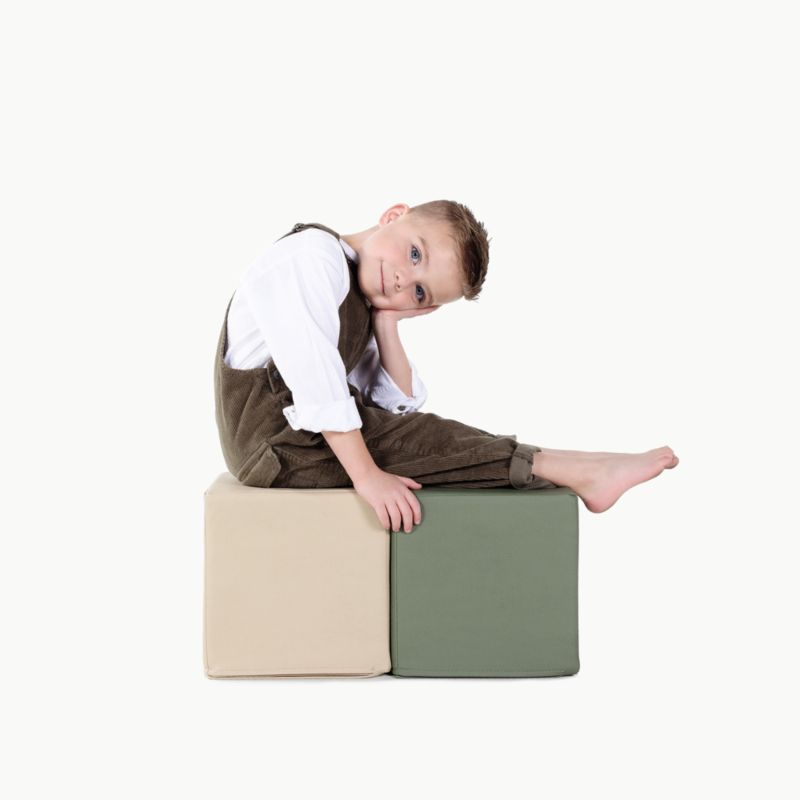 Gathre Thyme Green and Millet Tan Vegan Leather Toddler Play Cubes - image 2 of 3