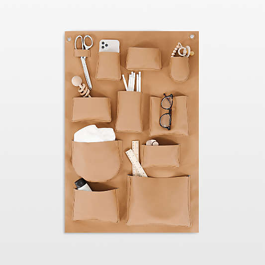 Gathre Wall Tidy Camel Brown Hanging Storage Organizer