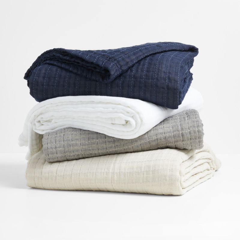 Organic Cotton Gauze Grey Full/Queen Bed Blanket