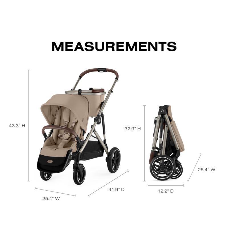 Cybex Almond Beige Gazelle S 2 Modular Baby Stroller with Taupe Frame - image 6 of 8