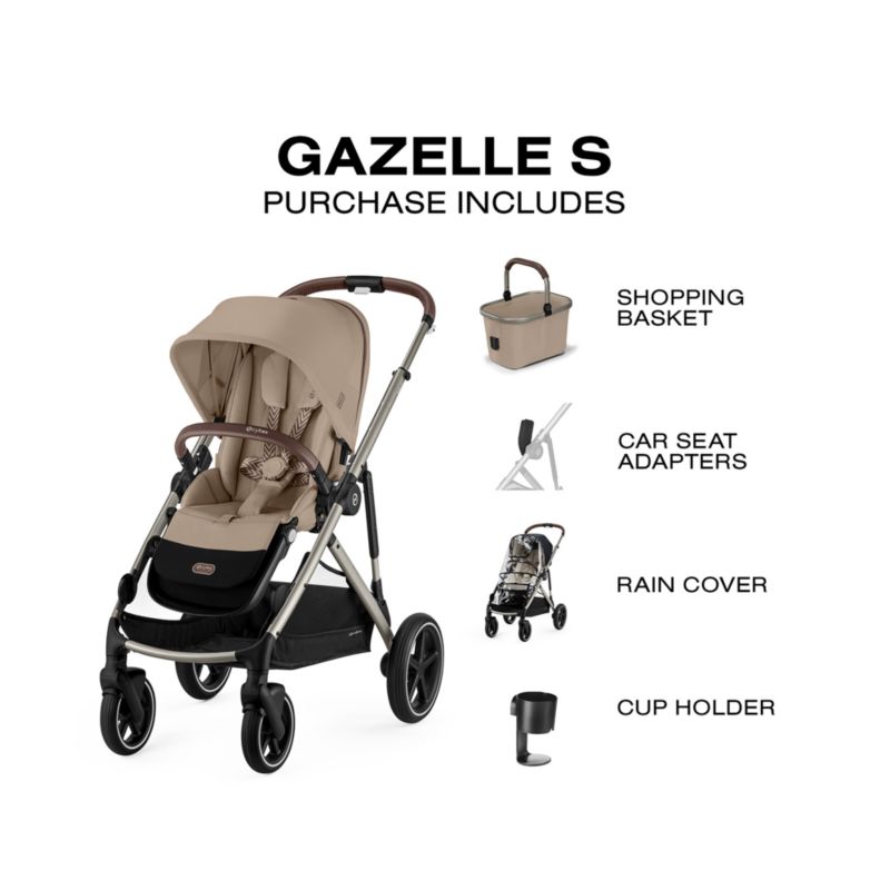 Cybex Almond Beige Gazelle S 2 Modular Baby Stroller with Taupe Frame - image 7 of 8