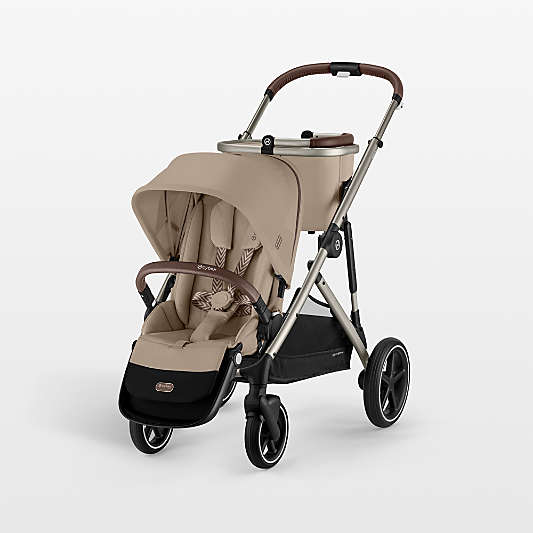 CYBEX Gazelle S Almond Beige Modular Baby Stroller with Taupe Frame