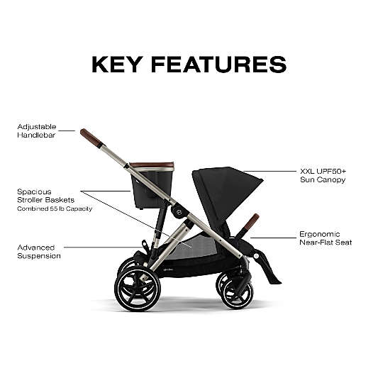 Cybex Moon Black Gazelle S 2 Modular Baby Stroller with Taupe Frame