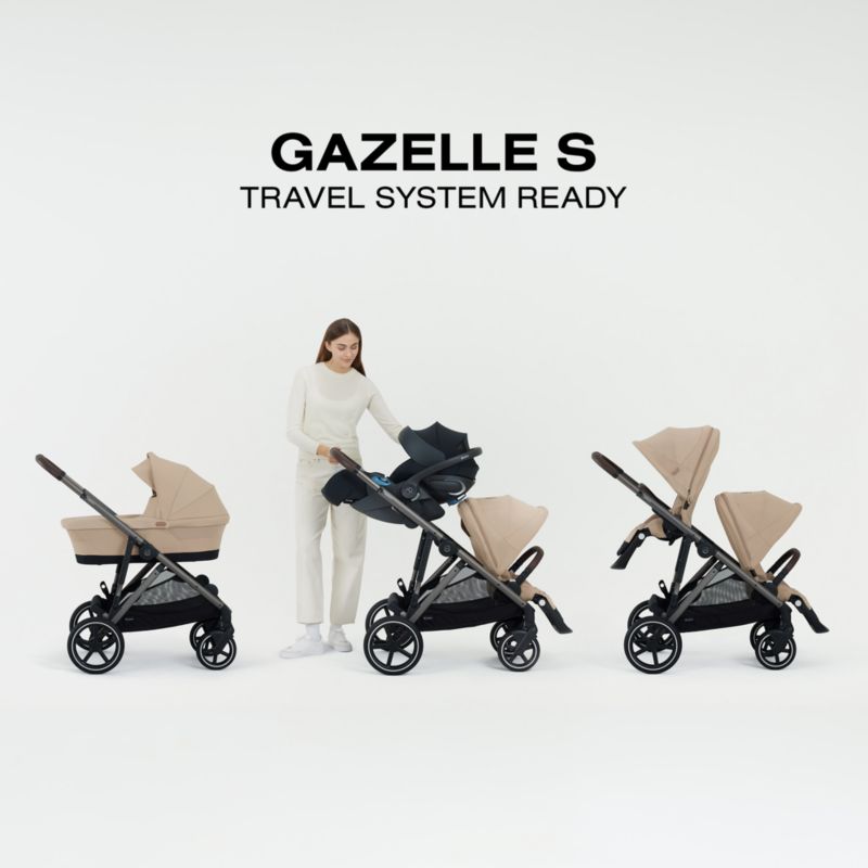 Cybex Almond Beige Gazelle S 2 Modular Baby Stroller with Taupe Frame - image 4 of 8