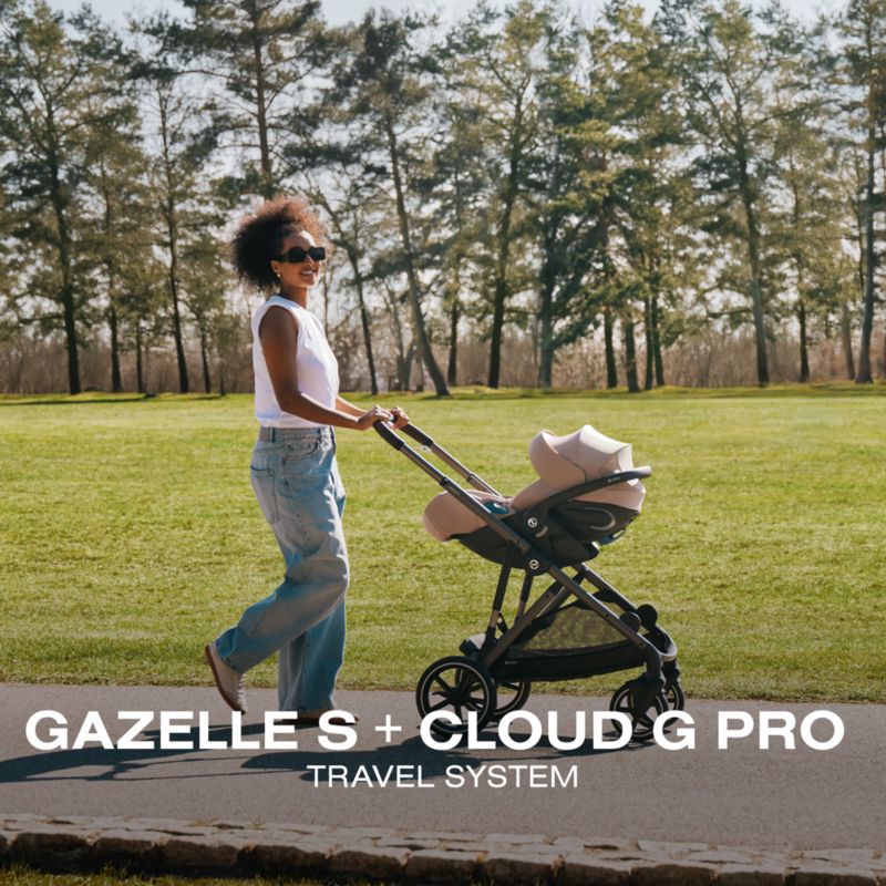 Cybex Gazelle S Stone Grey with Silver Frame Baby Stroller + Cloud G Pro Travel System - image 1 of 11