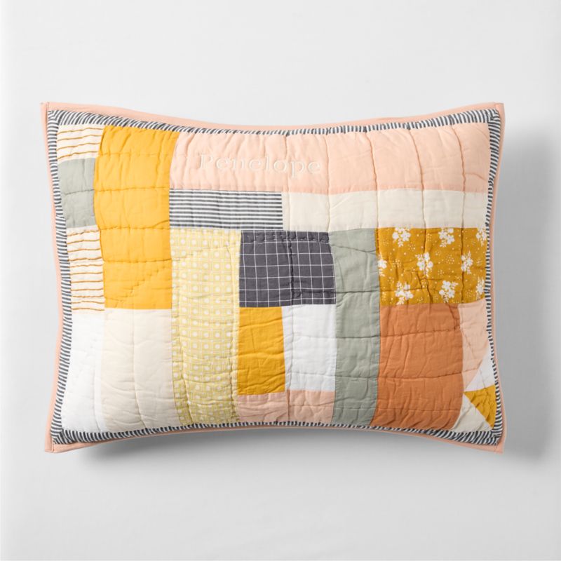 Gee's Bend Amir Amor Pink Patchwork Organic Cotton Kids Pillow Sham - image 5 of 7