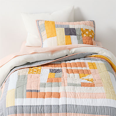 View Gee's Bend Amir Amor Pink Patchwork Organic Cotton Kids Full/Queen Quilt details