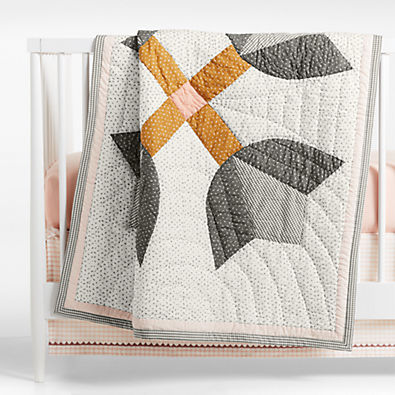 View Gee's Bend Little Sassy Patchwork Organic Cotton Baby Crib Quilt details
