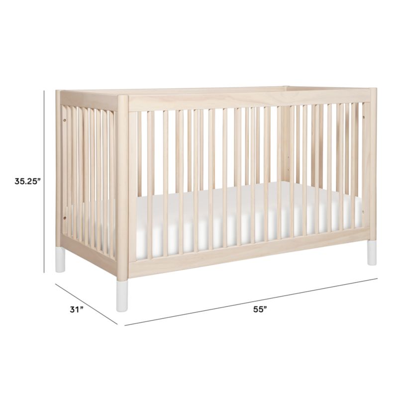 Babyletto Gelato White & Washed Natural Wood 4-in-1 Convertible Baby ...