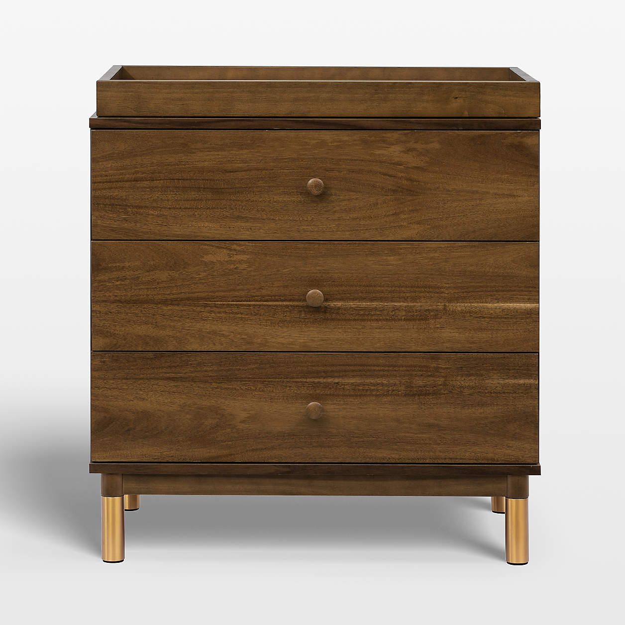 Babyletto Gelato Natural Walnut Wood 3Drawer Dresser with Removable Changing Tray Crate & Kids